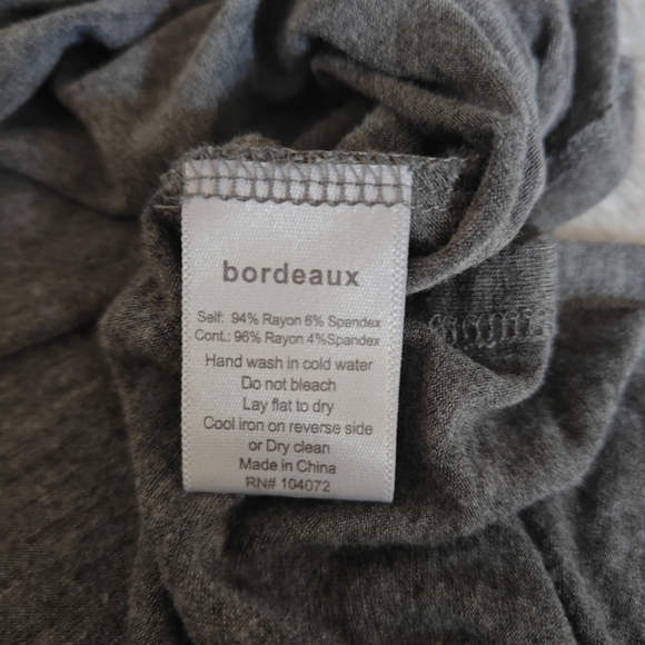 Anthropologie Bordeaux Large Gray Stretch Long Sleeve Turtleneck Cowl Oversized - Picture 4 of 4